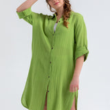 Caroline Shirt Dress - Pistachio Green