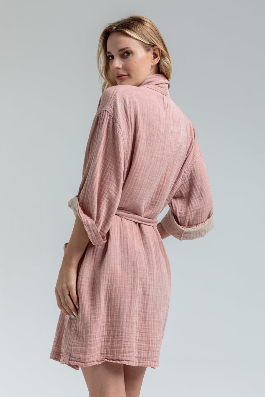 Olympia Gauze Cotton Robe - Tan