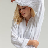 Merida Gauze Cotton Robe - White