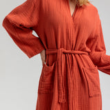 Merida Gauze Cotton Robe - Orange