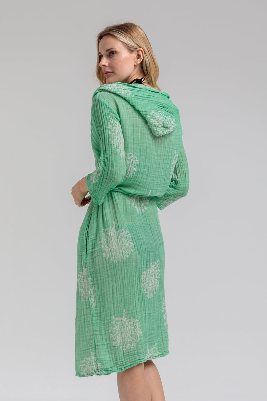Corey Hooded Beach Robe - Reef Green