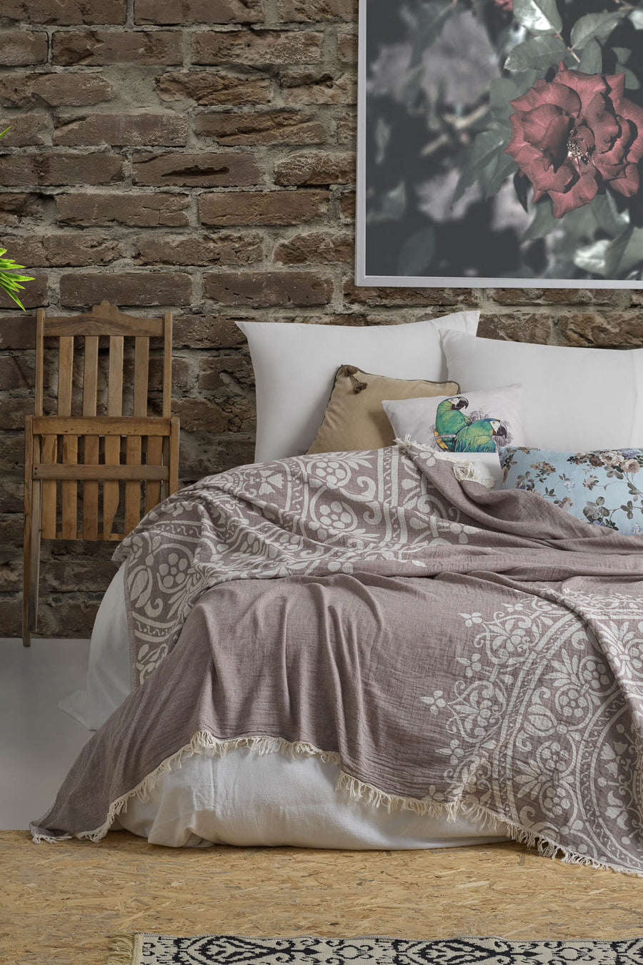 Regalia Cotton Bed Blanket - Beige