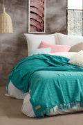 Rhye Dyed Cotton Bed Blanket - Mint