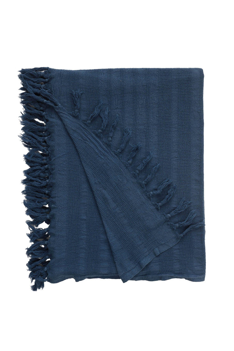 Rhye Dyed Cotton Bed Blanket - Navy