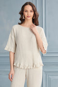 Dare Linen Cotton Gauze Top - Ecru