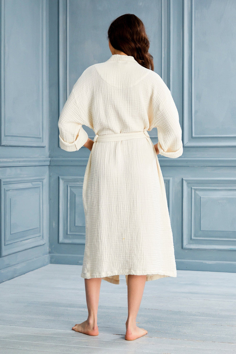 Begonville Robe Cassie Cotton Gauze Robe - Ecru