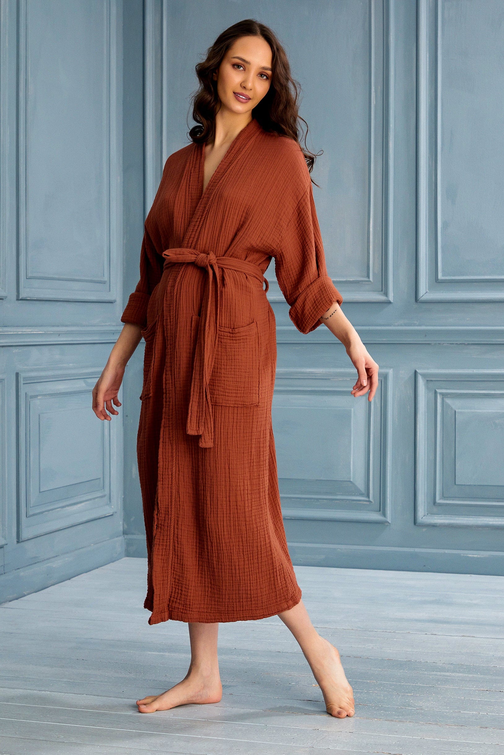 Begonville Robe Cassie Cotton Gauze Robe - Sienna