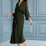 Begonville Robe Cassie Cotton Gauze Robe - Moss