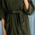 Begonville Robe Cassie Cotton Gauze Robe - Moss