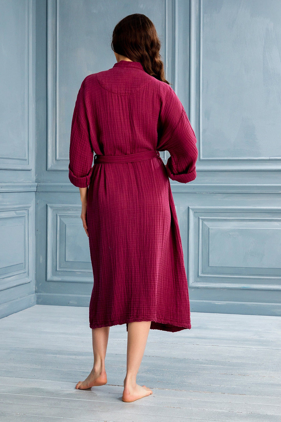 Begonville Lore Tencel & Cotton Gauze Robe - Mulberry