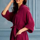 Begonville Lore Tencel & Cotton Gauze Robe - Mulberry