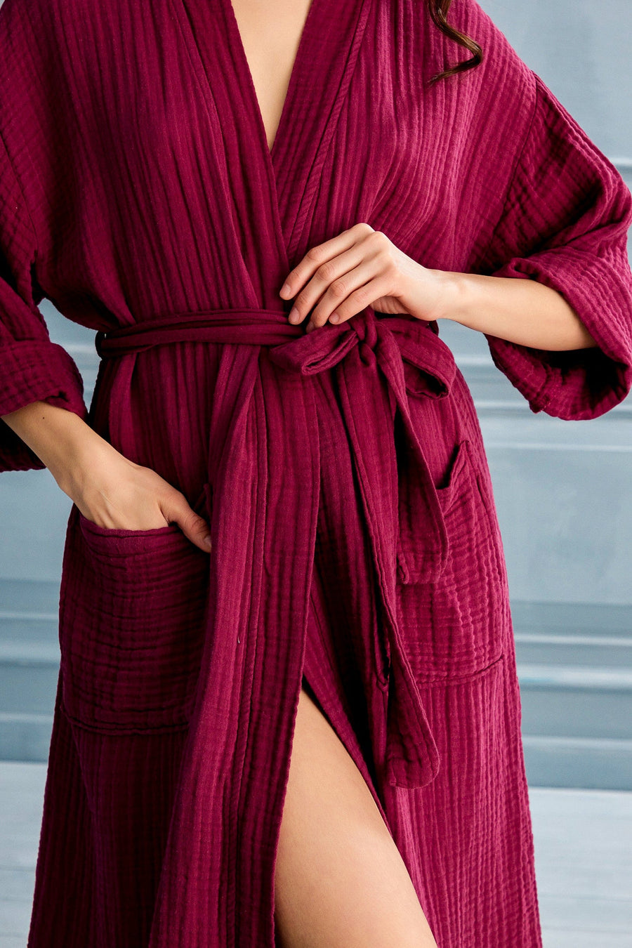 Begonville Lore Tencel & Cotton Gauze Robe - Mulberry