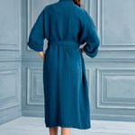 Begonville Lore Tencel & Cotton Gauze Robe - Oceanic Blue