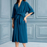 Begonville Lore Tencel & Cotton Gauze Robe - Oceanic Blue