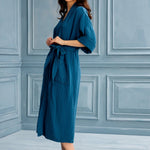 Begonville Lore Tencel & Cotton Gauze Robe - Oceanic Blue