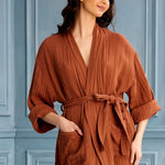 Begonville Lore Tencel & Cotton Gauze Robe - Cinnamon