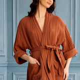 Begonville Lore Tencel & Cotton Gauze Robe - Cinnamon