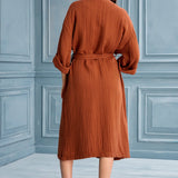 Begonville Lore Tencel & Cotton Gauze Robe - Cinnamon