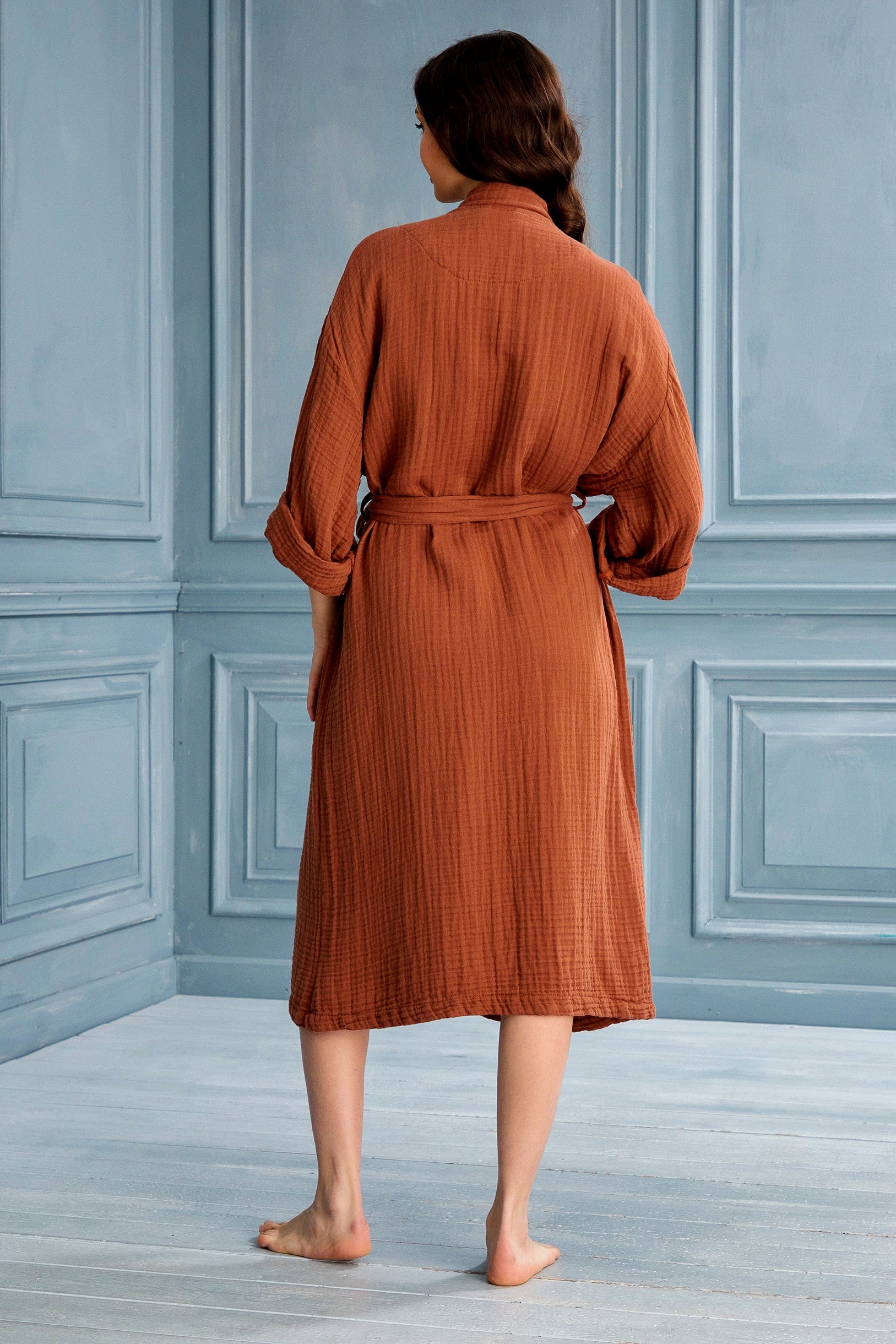 Begonville Lore Tencel & Cotton Gauze Robe - Cinnamon