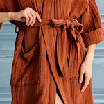 Begonville Lore Tencel & Cotton Gauze Robe - Cinnamon