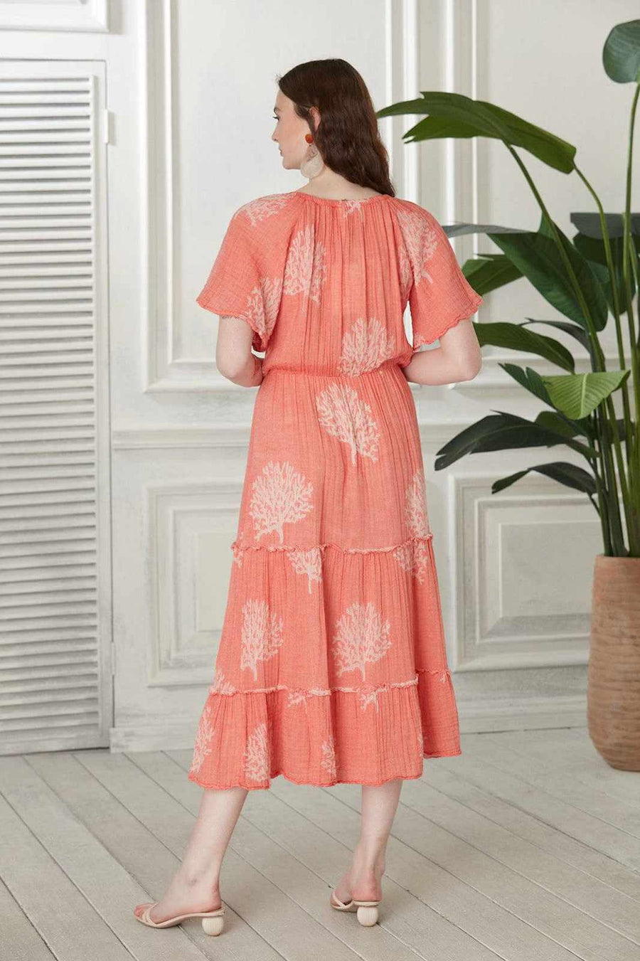 Marika Gauze Cotton Maxi Dress - Peach