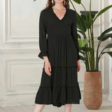 Renna Open Back Cotton Midi Dress - Black