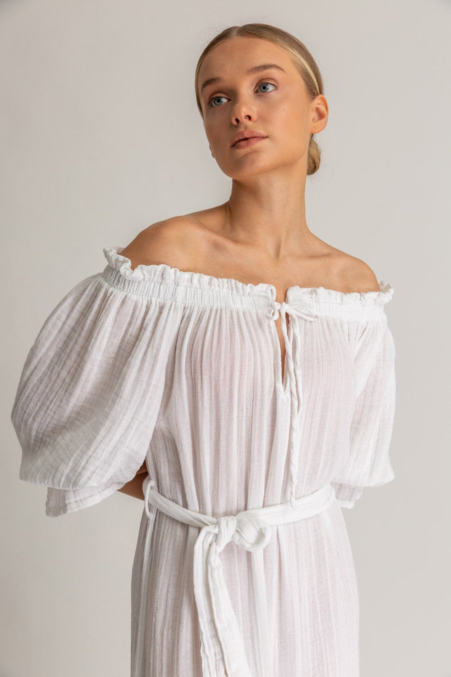 Begonville Chica Gauze Cotton Maxi Dress - White