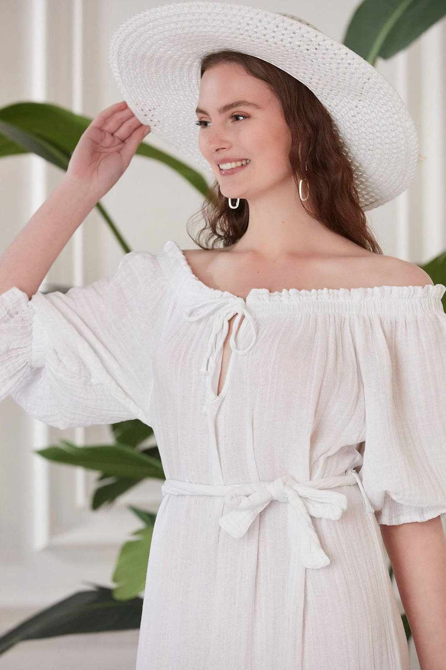 Begonville Chica Gauze Cotton Maxi Dress - White
