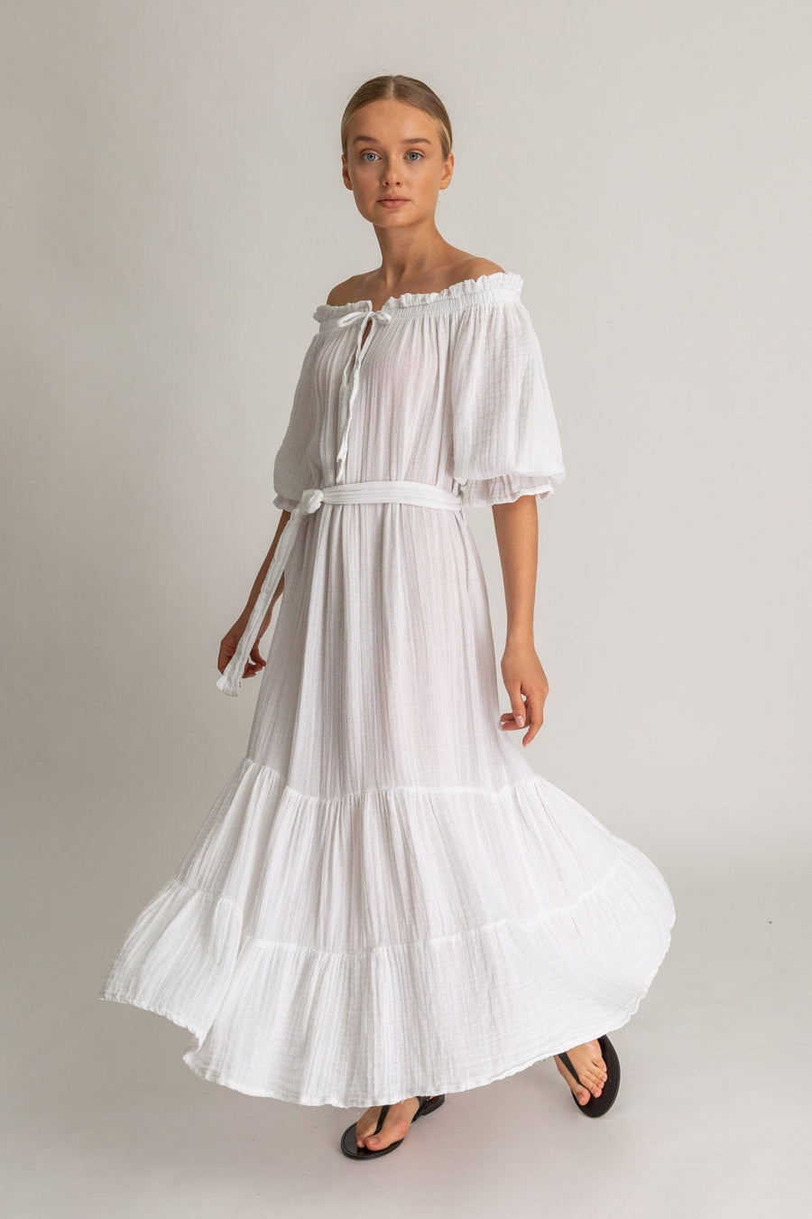 Begonville Chica Gauze Cotton Maxi Dress - White