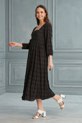 Suki Square Neck Midi Dress - Black