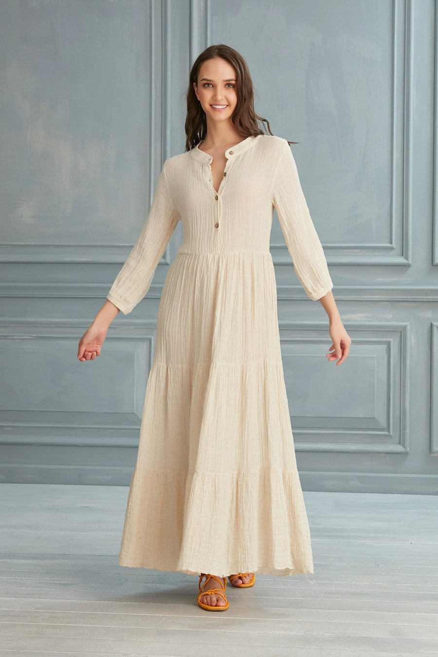 Begonville Maxi Dress Elodie Cotton Maxi Dress - Ecru