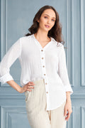 Carla Gauze Cotton Shirt - White