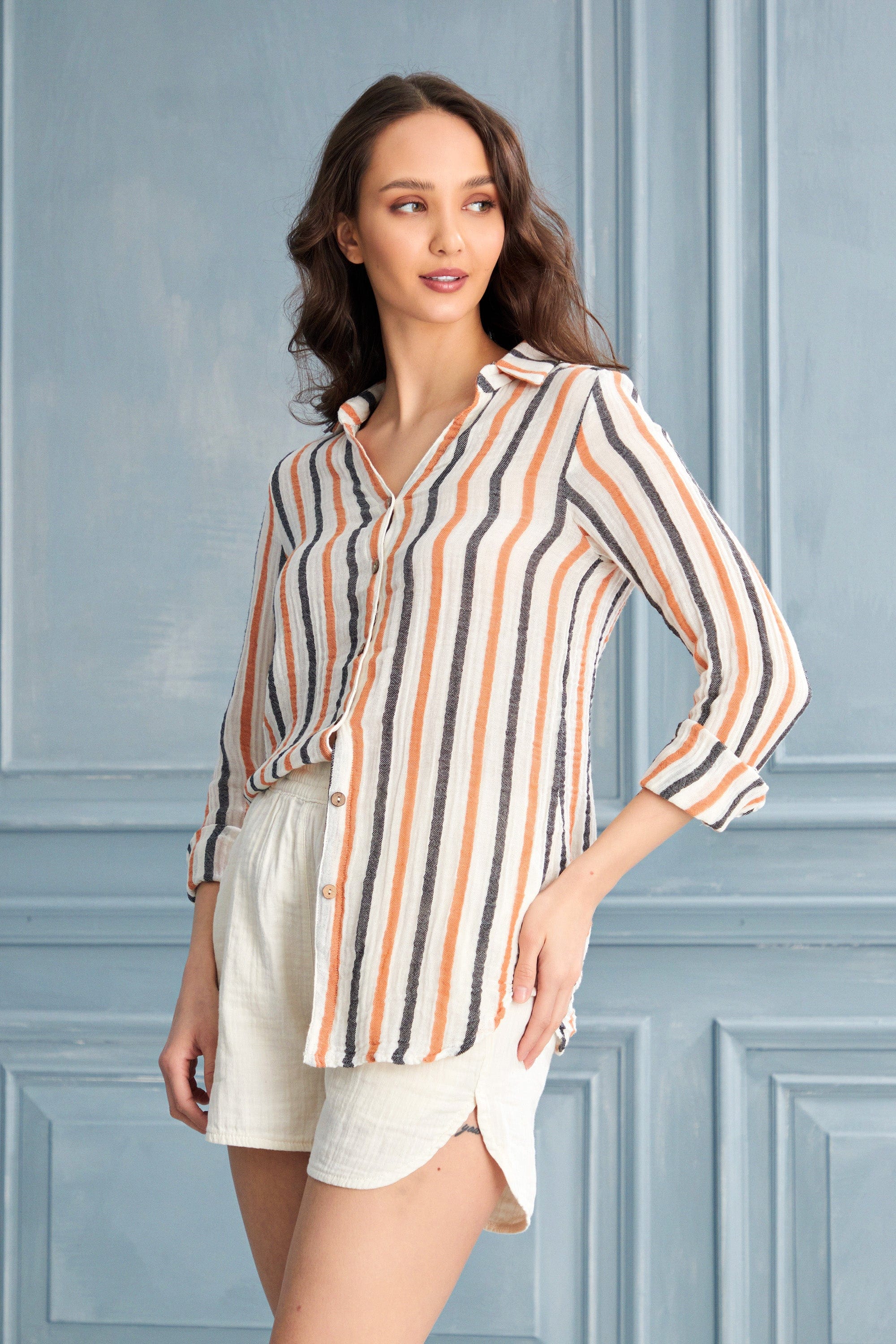 Begonville Carla Gauze Cotton Shirt - Summer Lines