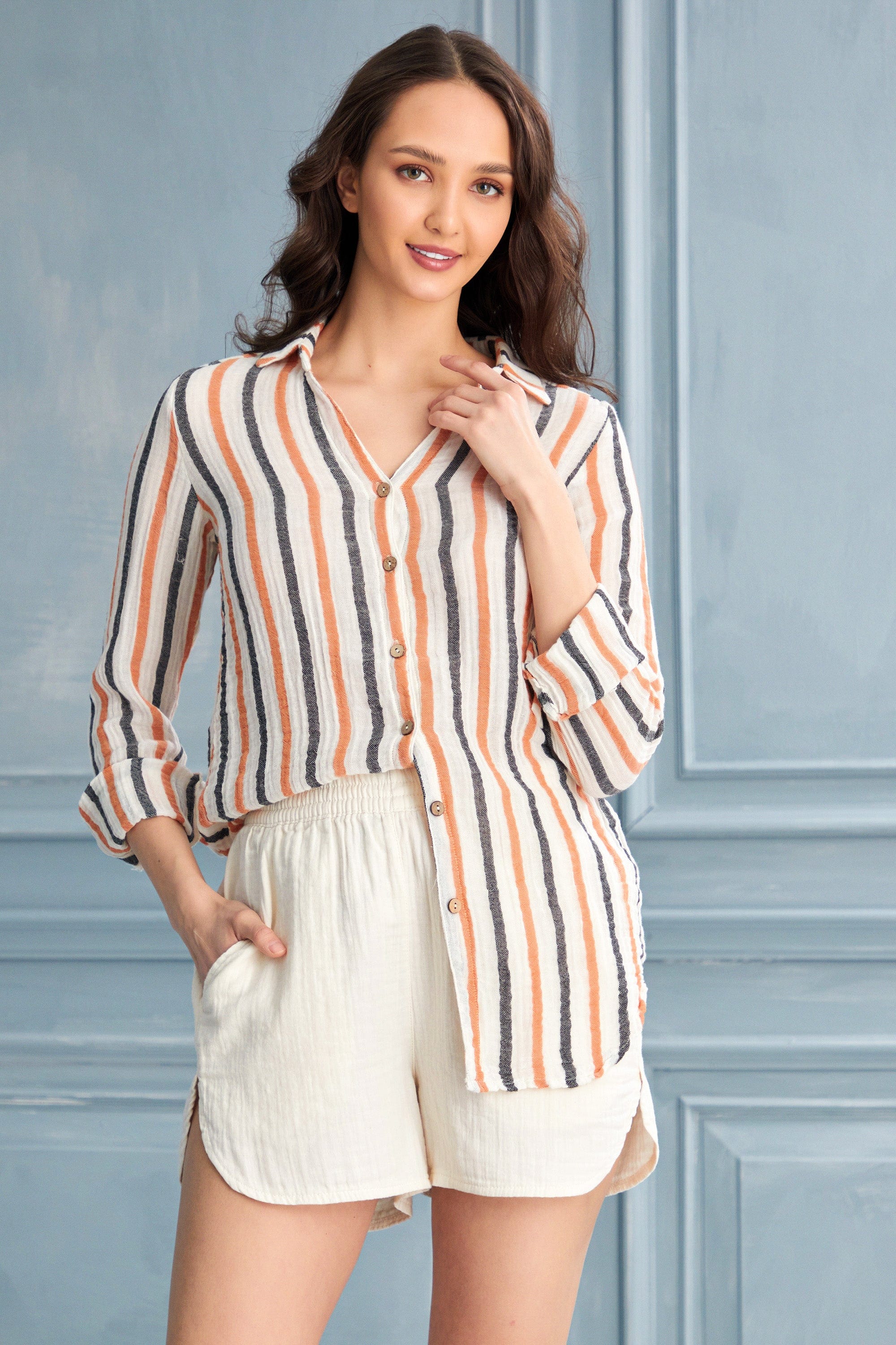 Begonville Carla Gauze Cotton Shirt - Summer Lines