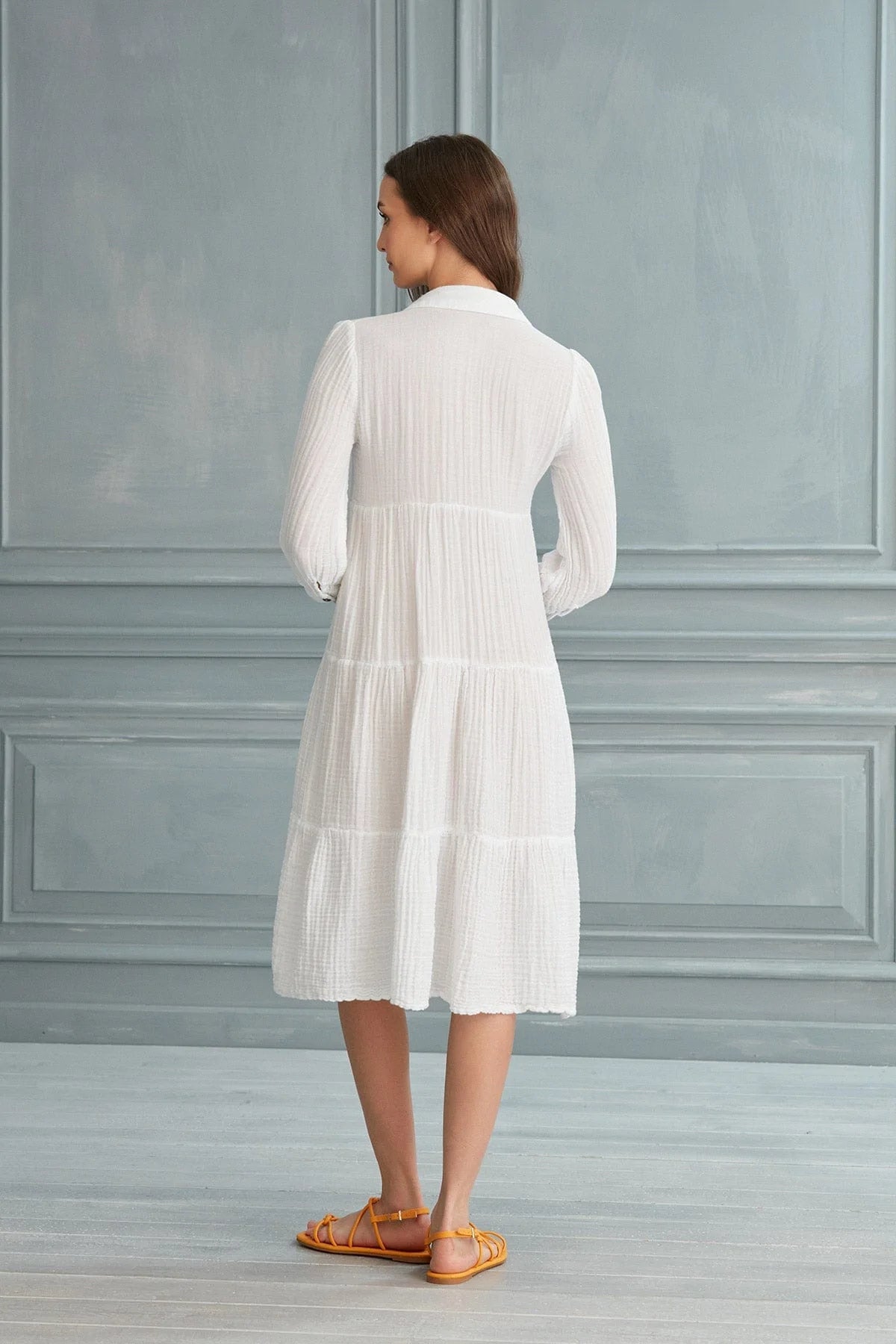 Begonville Shirt Dress Maya Cotton Shirt Dress - White