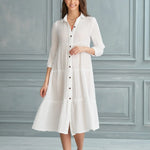 Begonville Shirt Dress Maya Cotton Shirt Dress - White