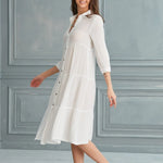 Begonville Shirt Dress Maya Cotton Shirt Dress - White