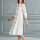 Begonville Shirt Dress Maya Cotton Shirt Dress - White