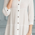 Begonville Shirt Dress Maya Cotton Shirt Dress - White