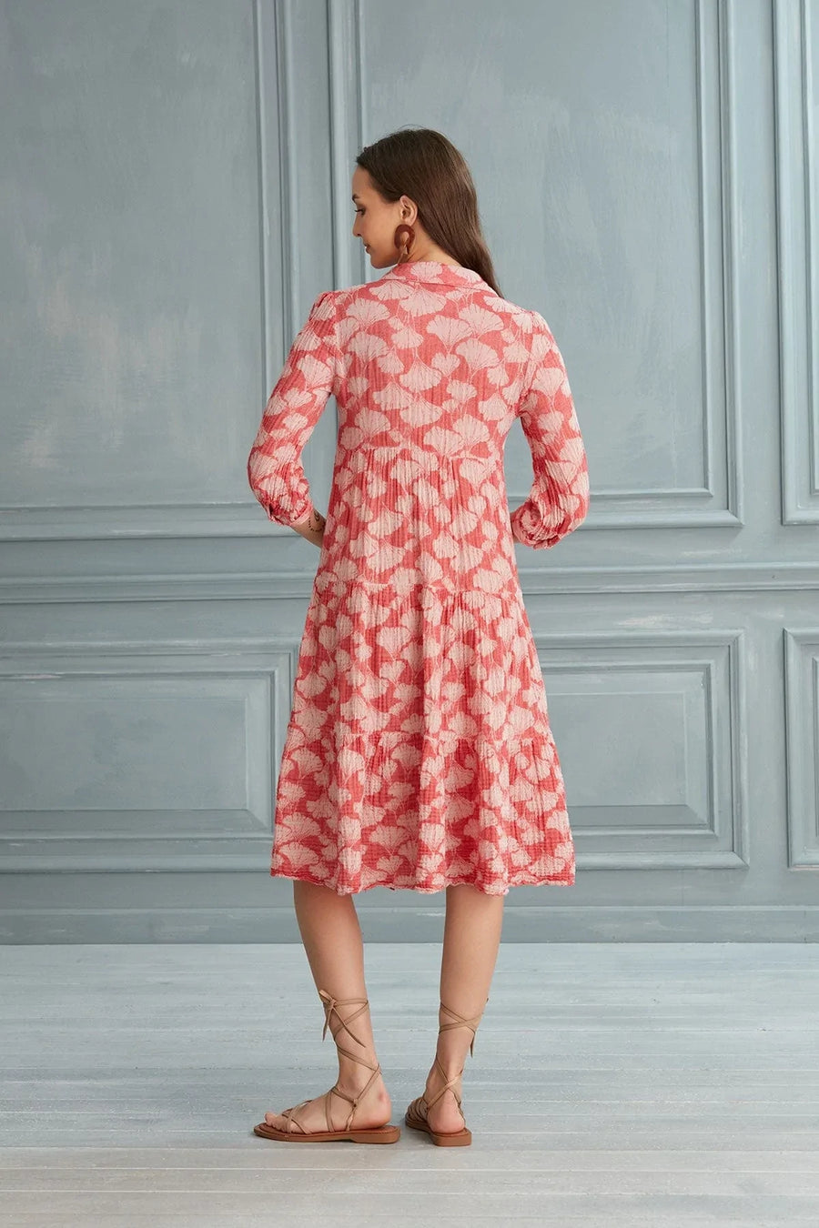 Begonville Shirt Dress Maya Cotton Shirt Dress - Red