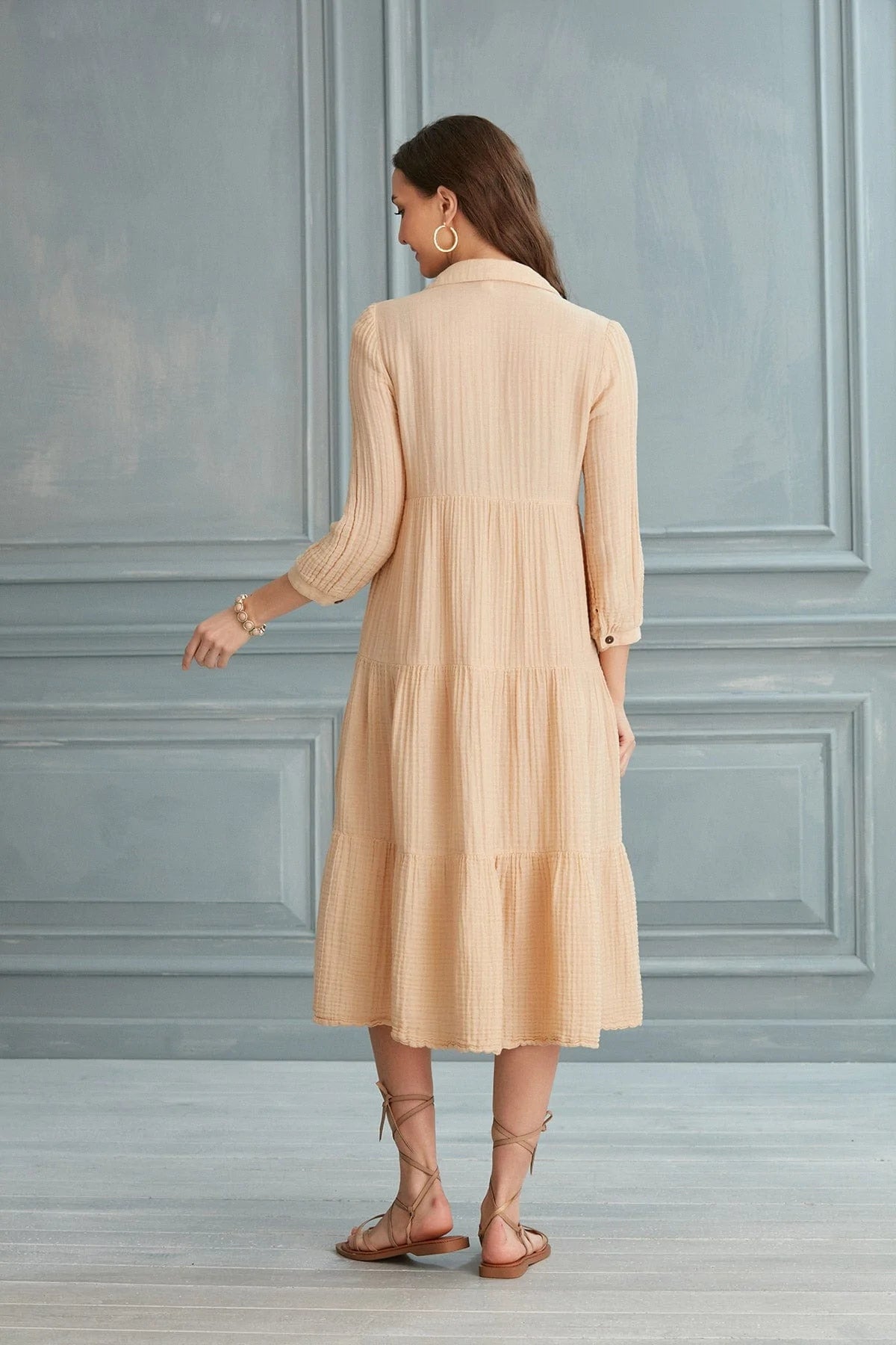 Begonville Shirt Dress Maya Cotton Shirt Dress - Sand