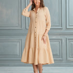 Begonville Shirt Dress Maya Cotton Shirt Dress - Sand