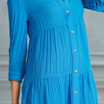 Begonville Shirt Dress Maya Cotton Shirt Dress - Blue