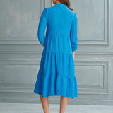 Begonville Shirt Dress Maya Cotton Shirt Dress - Blue