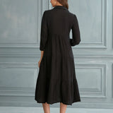 Begonville Shirt Dress Maya Cotton Shirt Dress - Black