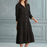 Begonville Shirt Dress Maya Cotton Shirt Dress - Black