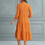 Begonville Shirt Dress Maya Cotton Shirt Dress - Orange