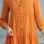 Begonville Shirt Dress Maya Cotton Shirt Dress - Orange