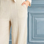 Begonville Colette Linen Cotton Fused Pants - Loose Pants