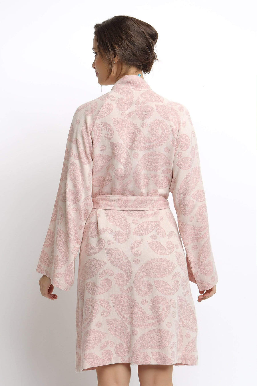 Paisley Cotton Robe - Pink